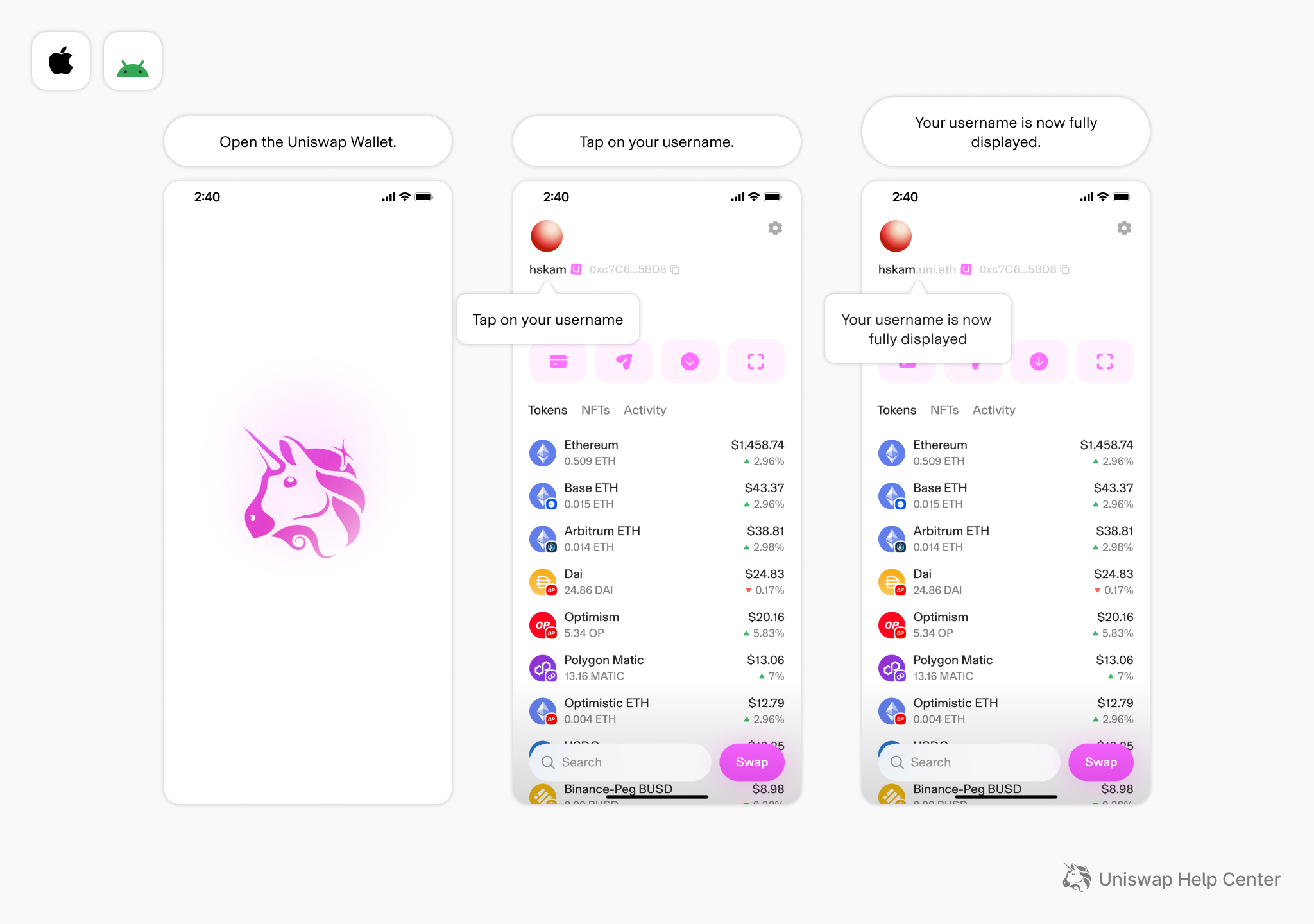How to receive funds in the Uniswap Wallet – Uniswap Labs