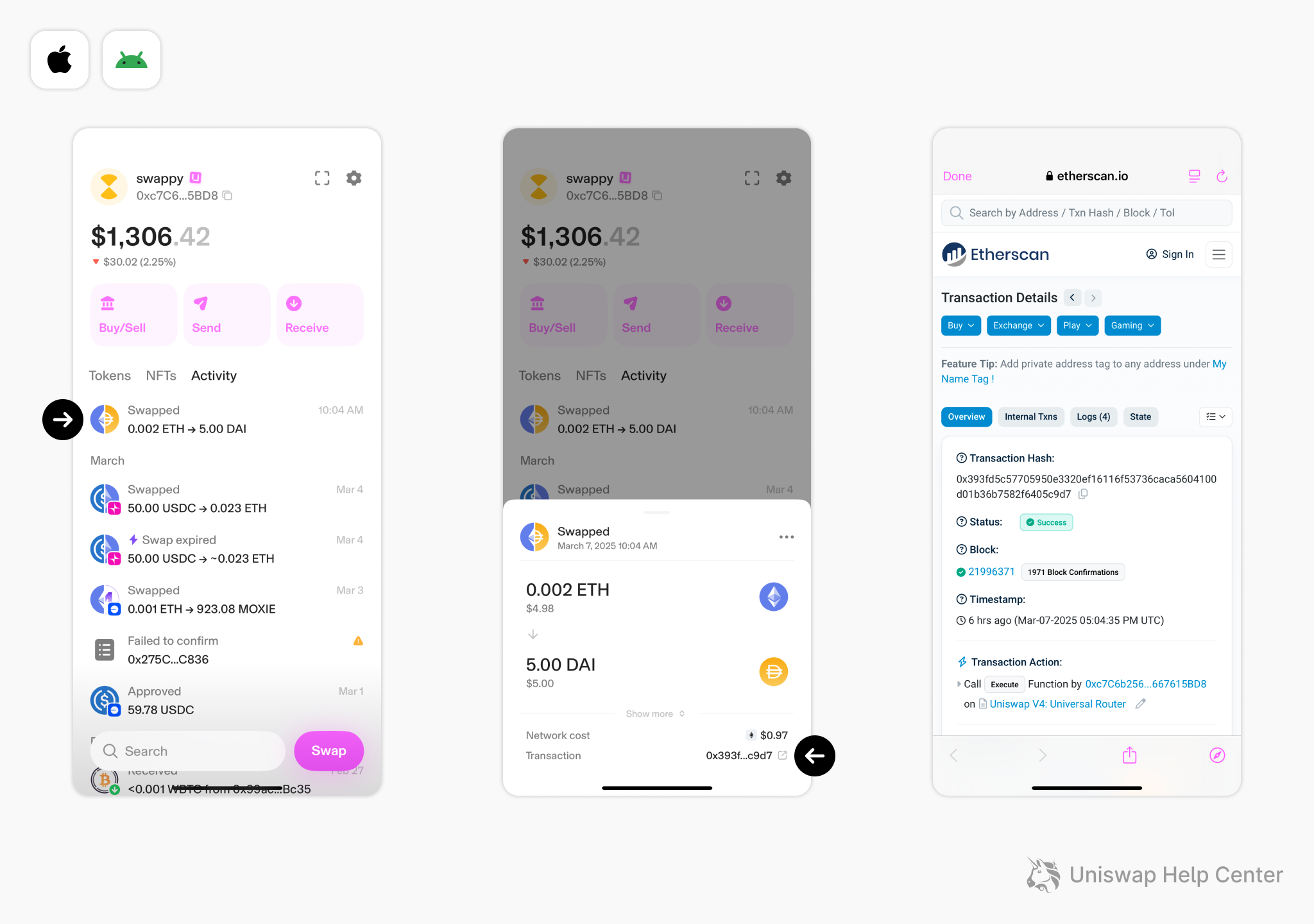 View a transaction on the blockchain with UW.png
